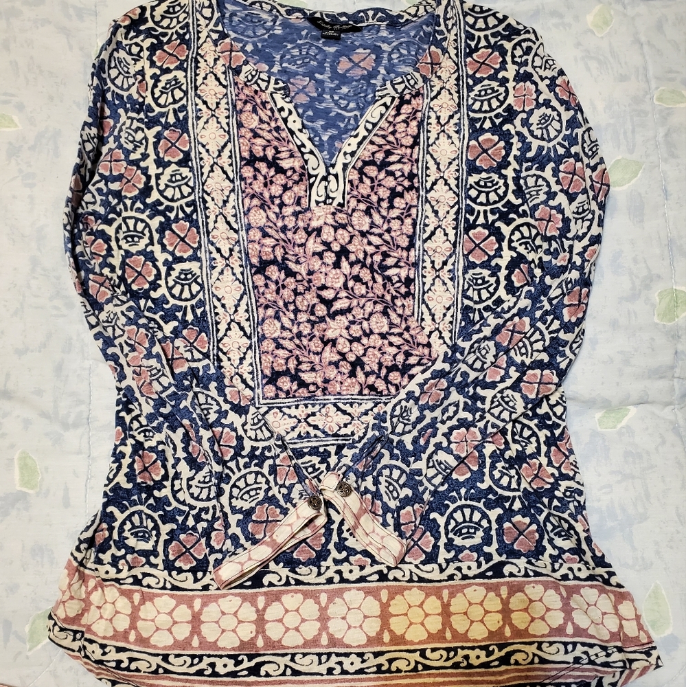 Lucky Brand 3/4 Sleeve graphic top